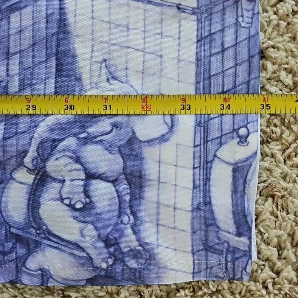 Claus Rye Schierbeck Elephants On Toilets Shower Curtain Bathroom Potty Humor